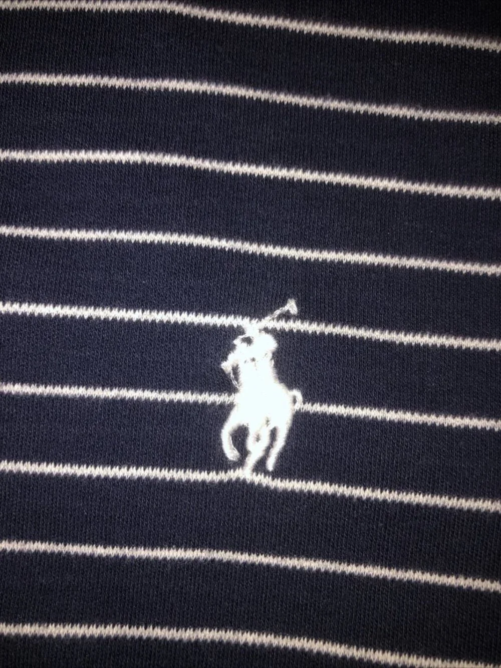 Polo Ralph Lauren Polo Shirt Mens L Blue White Striped Knit Short Sleeve Cotton